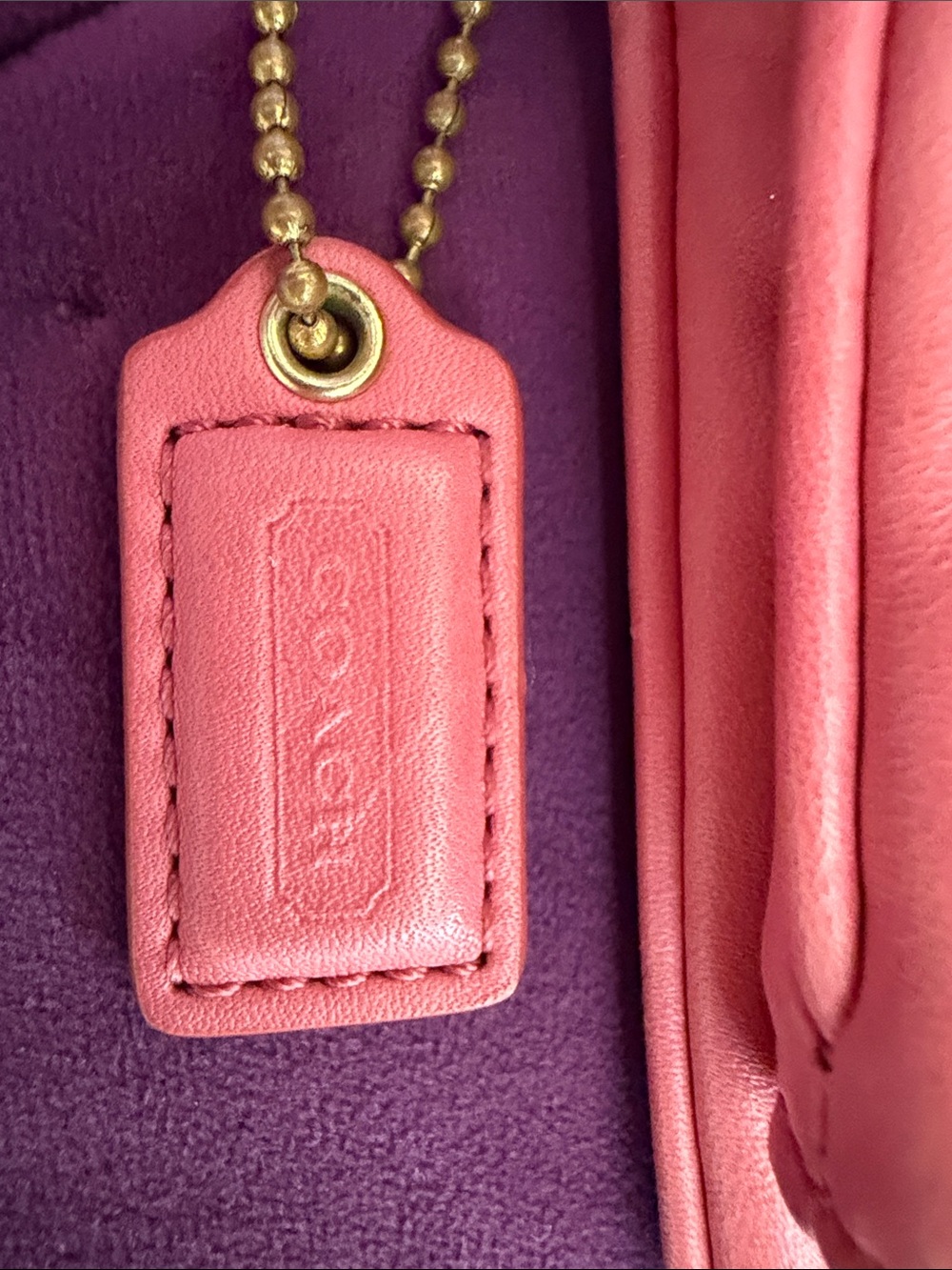 Coach Coral Pink Leather Wristlet Clutch - Picture 4 of 13